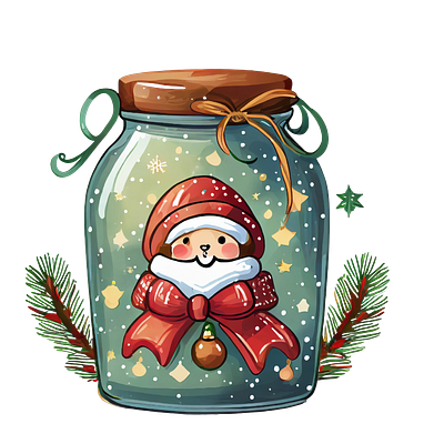 Christmas Mason Jars Clipart