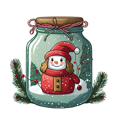 Christmas Mason Jars Clipart