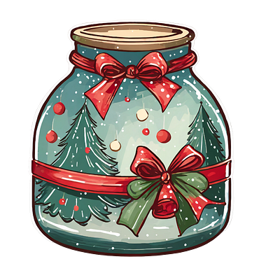 Christmas Mason Jars Clipart