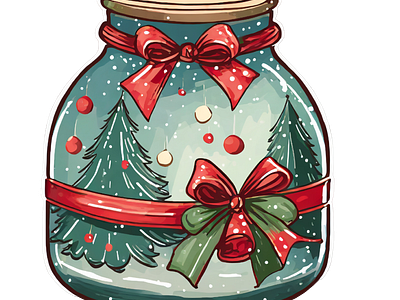 Christmas Mason Jars Clipart