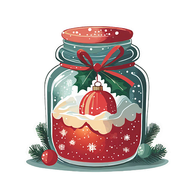 Christmas Mason Jars Clipart
