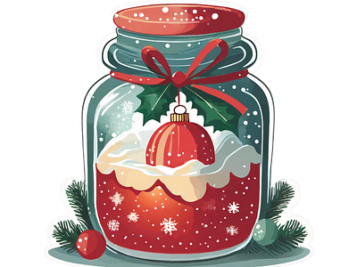 Christmas Mason Jars Clipart