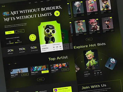 NFT Landing Page Website Design agency agency landing page art artwork crypto crypto landing page digital art landing page nft nft landing page nft website travel landing page website website design