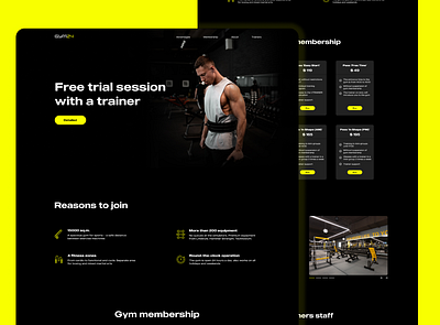 Gym24 Landing Page Ui Design fitness gym landing page uiux design