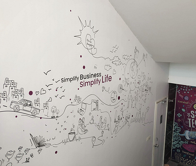 Office Wall Branding | Artist Muzahid (মুজাহিদ) art artist artist muzahedul islam artist muzahid bangla bangladesh charukola corporate branding design dhaka dotlines dotlines bangladesh illustration office wall branding wall art wall branding