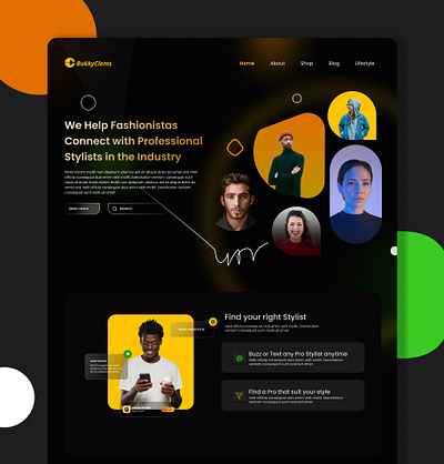 BukkyClems Landing page creative uiux design fashion uiux feshion website figma ui