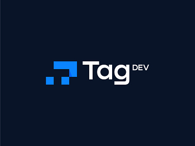 Tag DEV logo design branding design development fintech letter t lettering logo market minimal modern negative space logo pixel pos t logo tech technical technology