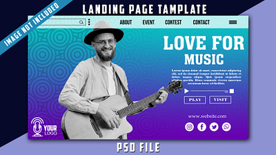Music landing page template banner banner design concert graphic design landing page banner music music banner music landingpage music template music web banner show web banner