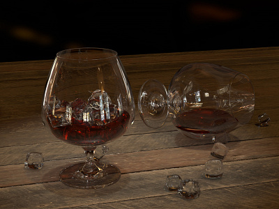 Whiskey glass render 3d 3dmodel cinema4d design graphic design modeling render