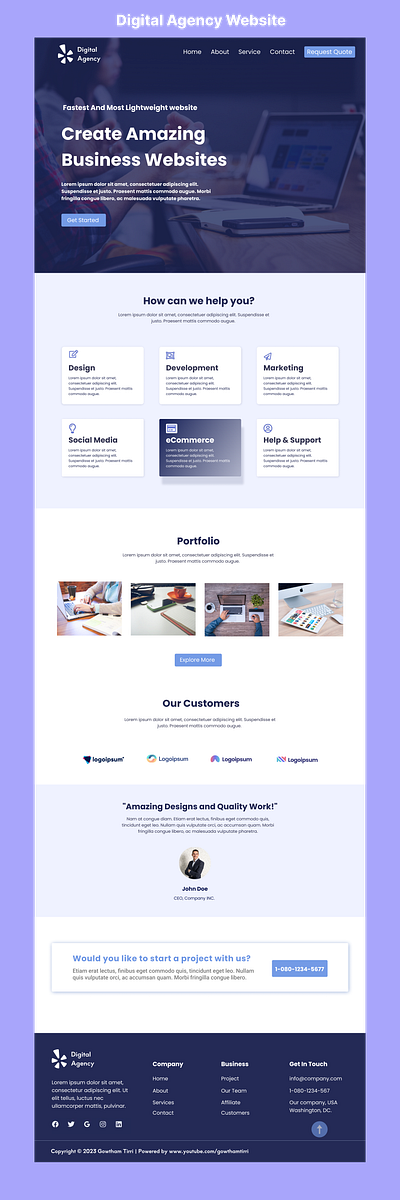 Digital Agency Website Design Idea prototypedesign