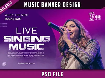 Music banner design artist banner banner banner design concert banne music banner music show podcast banner psd banner show banner singer