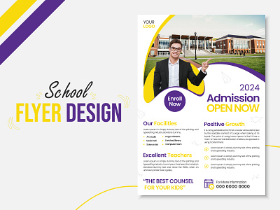 School Admission Flyer Design ads advertising back to school brand identity branding business design flyer graphic design handout institute kids leaflet learning marketing print promo promotion school