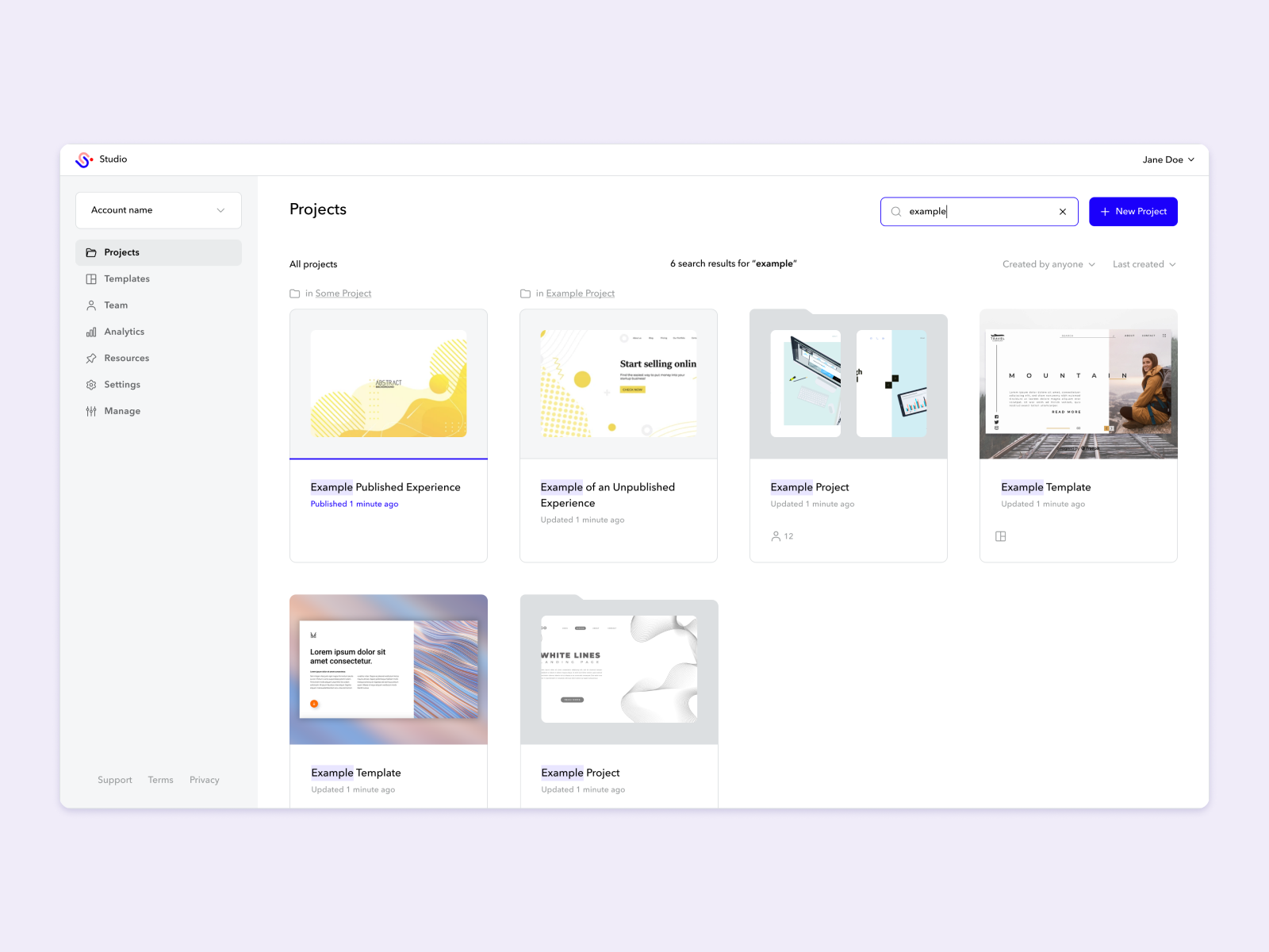 Global search admin experiences global search product design projects search search results templates ui ui design ux ux design web app