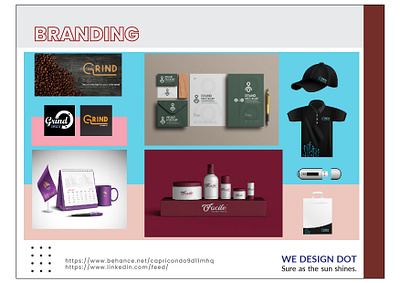 We Design dot branding graphic design logo packging