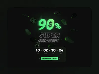 BlackFriday Landing 3d black blackfriday campaign dark dollar green landing ui