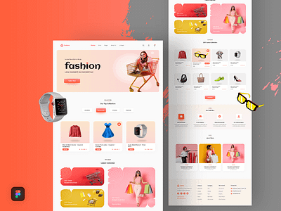 Online Shopping Store - Landing Page colorfull landing page ui web design website