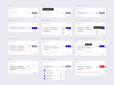 Sharing functionality admin dropdown input modal permissions product design roles sharing tooltip ui ui design ux ux design web app