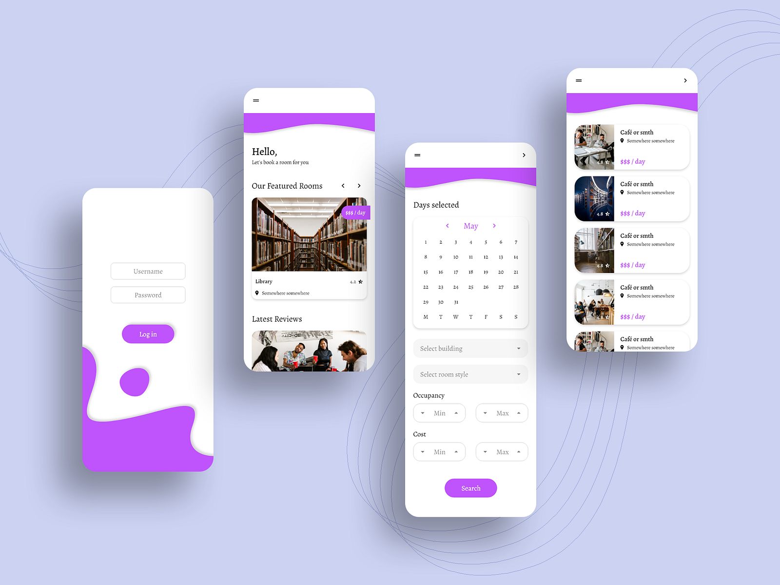 University Room Booking App by Lalu Bokuchava on Dribbble