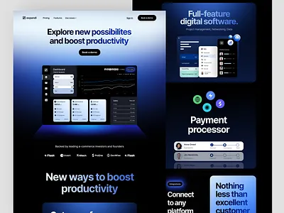 SaaS Startup Webflow pricing page design b2b b2c corporate dark dark design design enterprise landing page minimal saas saas dark saas ui saas website software landing page startup ui uxui web webflow webpage