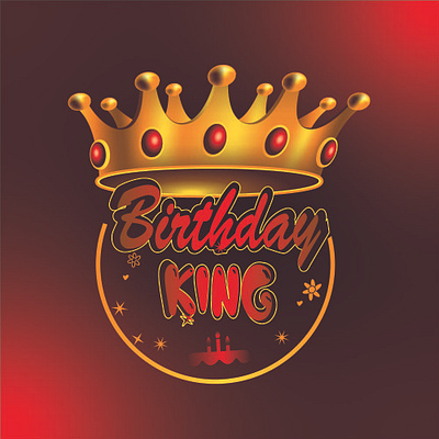 Birthday King Typography with Regal Crown 2d art artist artwork branding design flat graphic graphic design graphics image trace logo print redesign redraw rework trace tracing vector vectorize