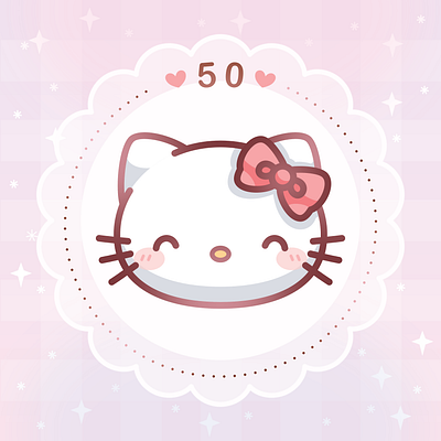 Hello Kitty 50th character cute digital art hello kitty hellokitty50th illustration kawaii pastel pink sanrio vector