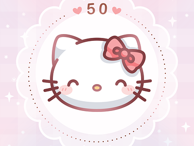 Hello Kitty 50th character cute digital art hello kitty hellokitty50th illustration kawaii pastel pink sanrio vector
