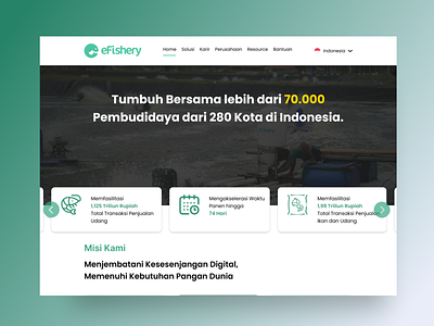 Redesign eFishery Landing Page 3d animation efishery graphic design landing page motion graphics redesign ui ux website