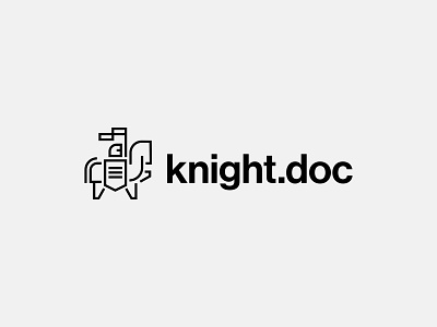 knight.doc brand branding document double meaning flat heraldry knight knight logo logo logo for sale logodesign logomark logos mascot mascot logo monoline zalo estevez