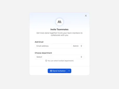 Invite Teammates Modal ✨ design flat invite minimal modal ui user interface web design