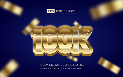 100K Follower Or Subscriber editable text effect 100k branding congratulations design editable followers font gold graphic design illustration media social subscribe text effect typhography vector