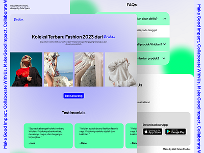 Landing Page Viridian design fashion landing page landing page fashion ui uiux