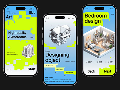 Architectural Design - Mobile App Concept 3d concept creative daily ui daily ux design design tools illustration inspiration logo modern design stylish ui ux