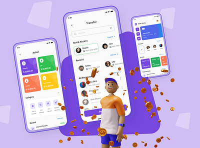 Finance Mobile App 3d cash design figma finance ios mobile ui