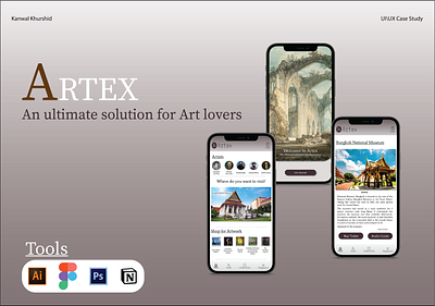 Artex- Online Museum Ticket App appdesign casestudy figma illustrator ui uidesign uiux ux uxcasestudy uxdesign webdesign