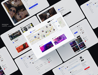 Blue Event concert create event dashboard event event app event orgranizer events filter form invite meeting minimalist modal planning project ui ui kit user interface ux virtual map