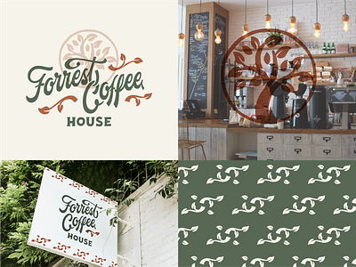 Forrest Coffee House branding coffee coffeehouse coffeeshop forrest handdrawn lettering lettering logo logotype typography vintage