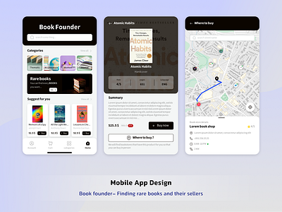 Online store to find rare books app design graphic design mobile app redesign ui uiux user experience user interface ux web design