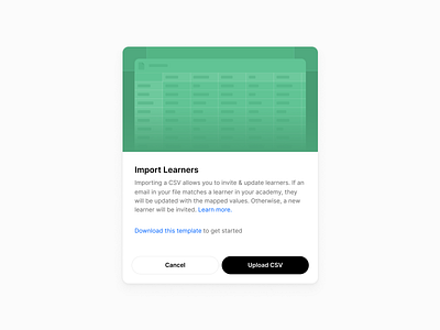 Import Modal csv excel illustration import modal saas sheets template ui upload