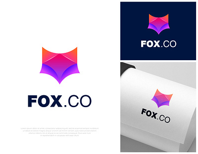 Fox Colorful Modern Logo branding bright color colorful design dog face fox gradient graphic design head illustration logo logo design modern trendy vector vibrant vulpes wolf