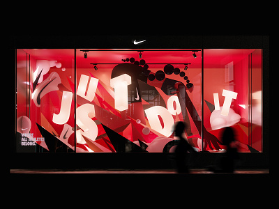 A fresh Nike Storefront Idea 3d athlete blender branding character characterdesign energy illustration justdoit nike power running sports storefront woman
