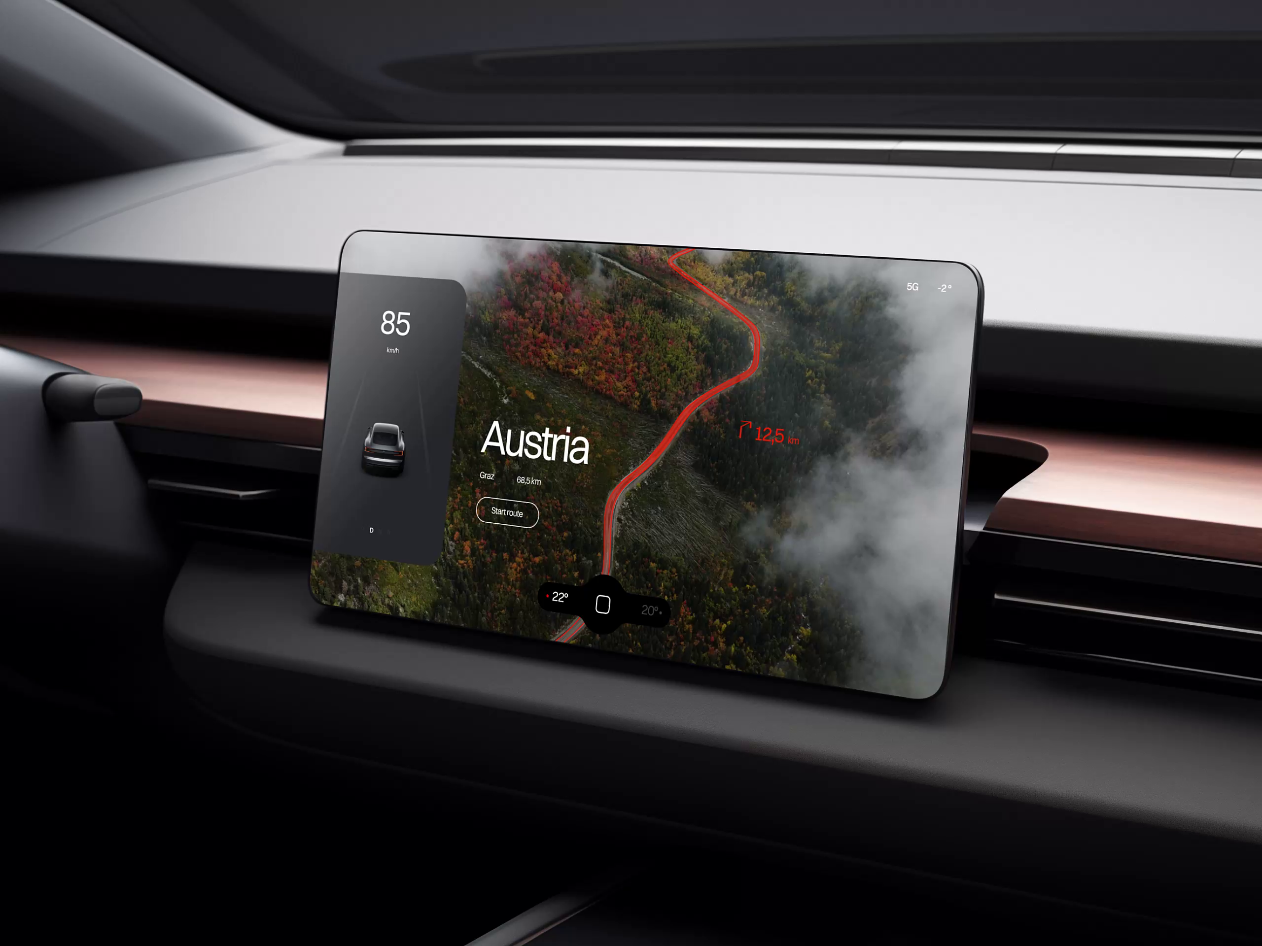 Example of Dashboard UI/UX animation CG 3D hmi EV automotive design AI