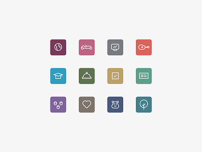 Category icons branding graphic design icons illustration vector