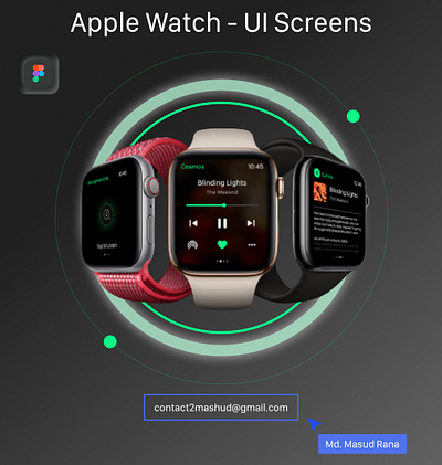 Apple Watch - UI Screens 3d animated menu in figma animation apple watch apple watch ui screens branding dashboard design figma illustration logo ui