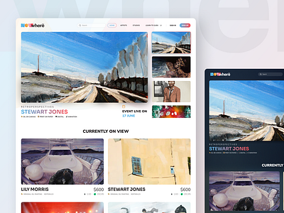 NOWwhere - Digital Art - NFT's blockchain design portal ui uxui web webdesign website