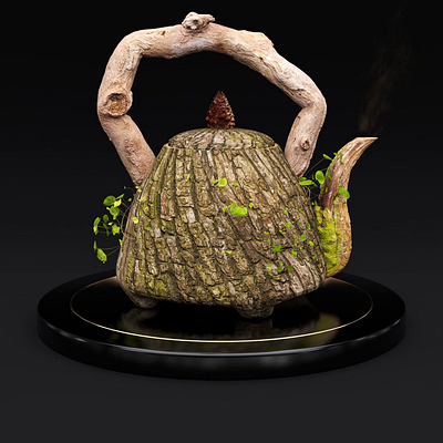 Funny Teapots | Teapot_010 3d after effects animation art cinema 4d cinema4d design forest funny loop motion design nft redshift render tea teapot tree wood