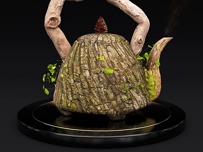 Funny Teapots | Teapot_010 3d after effects animation art cinema 4d cinema4d design forest funny loop motion design nft redshift render tea teapot tree wood