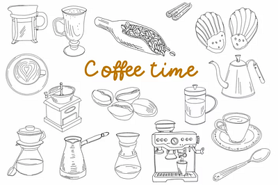 Coffee accessories graphic illustration design graphic design illustration