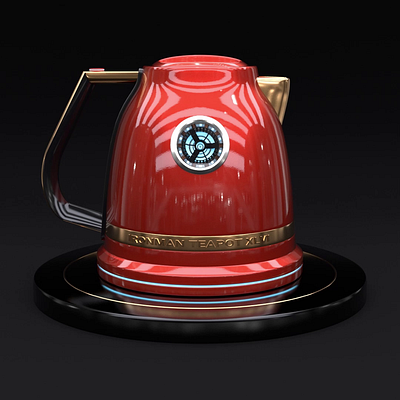 Funny Teapots | Teapot_015 360 3d after effects animation art cinema 4d design funny iron iron man ironman loop motion design nft red redshift tea teapot tech techno