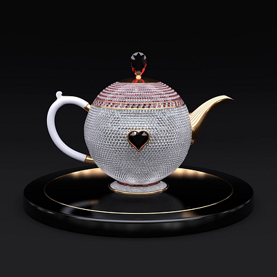 Funny Teapots | Teapot_017 360 3d after effects animation art cinema 4d cinema4d decoration design diamond expensive funny loop motion design nft redshift ruby tea teapot