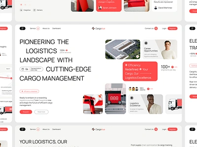 CargoVue - Logistics Website Design cargo courier delivery design freight landing page logistic logistics logit management platform saas shipment shipping startup trucking ui ux warehouse webdesign website